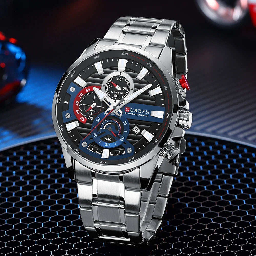 La montre Homme Curren Bleu-Blanc-Rouge©