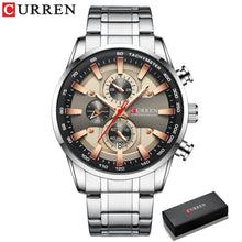 Load image into Gallery viewer, CURREN Man Watches Luxury Sporty Chronograph Wristwatches for Men Quartz Stainless Steel Band Clock Luminous Hands - Montres Curren Paris©