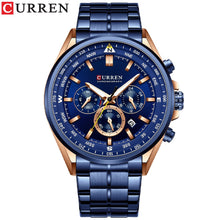 Load image into Gallery viewer, CURREN Men Quartz Wristwatches Luxury Brand Sporty Chronograph Watches with 316 Stainless Steel Luminous Hands Male Clock Black - Montres Curren Paris©