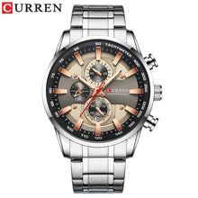 Load image into Gallery viewer, CURREN Man Watches Luxury Sporty Chronograph Wristwatches for Men Quartz Stainless Steel Band Clock Luminous Hands - Montres Curren Paris©