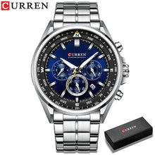 Load image into Gallery viewer, CURREN Men Quartz Wristwatches Luxury Brand Sporty Chronograph Watches with 316 Stainless Steel Luminous Hands Male Clock Black - Montres Curren Paris©
