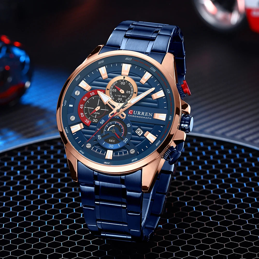 La montre Homme Curren Bleu-Blanc-Rouge©