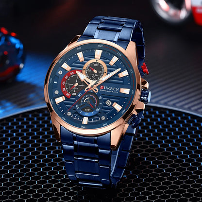 La montre Homme Curren Bleu-Blanc-Rouge©