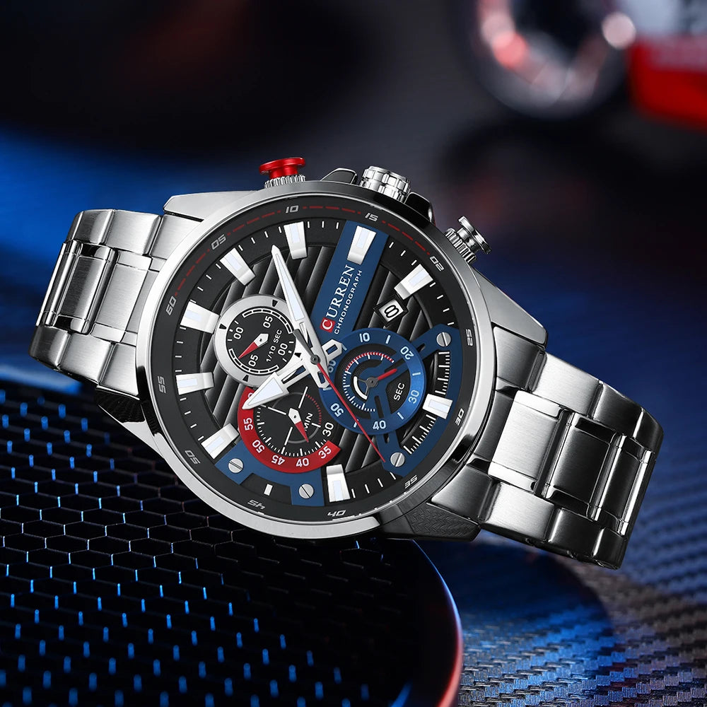 La montre Homme Curren Bleu-Blanc-Rouge©