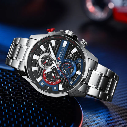 La montre Homme Curren Bleu-Blanc-Rouge©