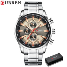 Load image into Gallery viewer, CURREN Man Watches Luxury Sporty Chronograph Wristwatches for Men Quartz Stainless Steel Band Clock Luminous Hands - Montres Curren Paris©
