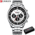 CURREN Men Quartz Wristwatches Luxury Brand Sporty Chronograph Watches with 316 Stainless Steel Luminous Hands Male Clock Black - Montres Curren Paris©