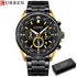 CURREN Men Quartz Wristwatches Luxury Brand Sporty Chronograph Watches with 316 Stainless Steel Luminous Hands Male Clock Black - Montres Curren Paris©