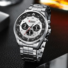 Load image into Gallery viewer, CURREN Men Quartz Wristwatches Luxury Brand Sporty Chronograph Watches with 316 Stainless Steel Luminous Hands Male Clock Black - Montres Curren Paris©
