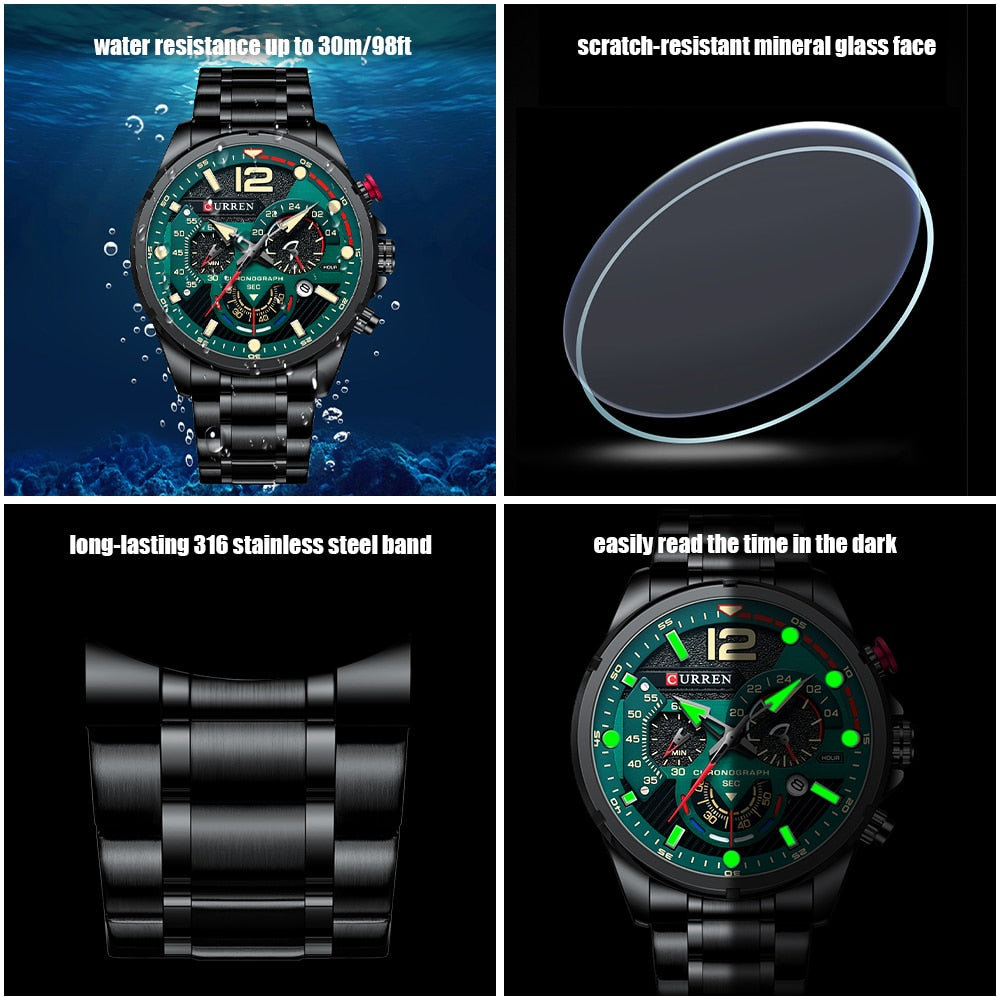 La montre pour Homme Curren Tapis Vert© - Montres Curren Paris©